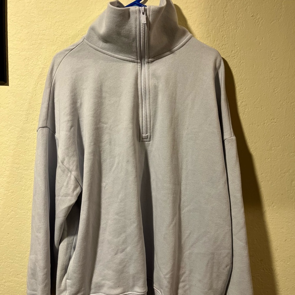 Woman sweatshirt light blue new without tag pink brand size L